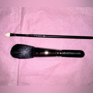 NEW MAC M.A.C. Cosmetics Makeup Brush Set - 129SH & 201 Powder Eyeshadow Sponge